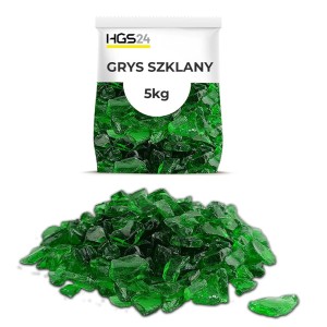 GRYS SZKLANY DEKORACYJNY SZKŁO OZDOBNE ZIELONE 5-10mm 5KG