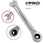 Klucz płasko-oczkowy z grzechotką 10MM STAL CRV PRO