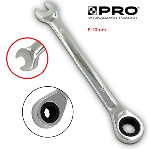 Klucz płasko-oczkowy z grzechotką 10MM STAL CRV PRO