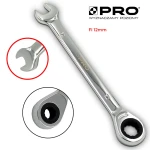 Klucz płasko-oczkowy z grzechotką 12MM STAL CRV PRO
