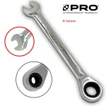 Klucz płasko-oczkowy z grzechotką 14MM STAL CRV PRO