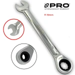 Klucz płasko-oczkowy z grzechotką 19MM STAL CRV PRO