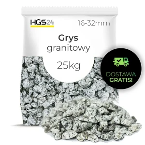 Grys Granitowy Szary Kamień Ogrodowy 16-32mm 25kg