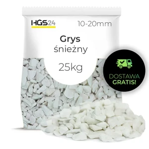 Grys Śnieżny Biały Kamień Ogrodowy 10-20mm 25kg