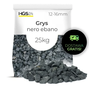 Grys Nero Ebano Kamień Ogrodowy 12-16mm 25kg