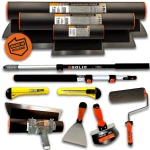 Noże do gładzi SOLID 80-65-25cm + Kije tele + Wałek 25cm click + Wybierak + Szpachelka + Nożyk HGS | Zestaw do gładzi NDG28