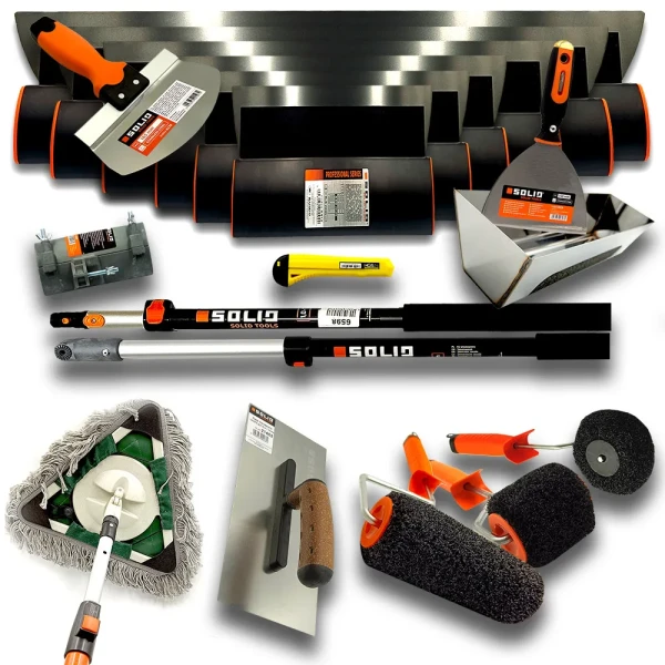 Noże do gładzi 80-65-55-45-35-25cm | 3x Kij teleskopowy| 3x Wałek click | MOP Wooster | Kuweta + szpachelki ZESTAW MAJSTRA NDGX6