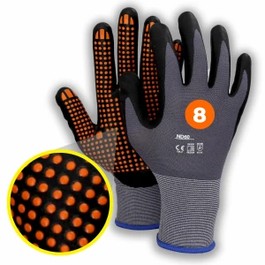 RĘKAWICE ROBOCZE nylonowe z antypoślizgowymi wypustkami rozmiar. 8 SOLID PREMIUM