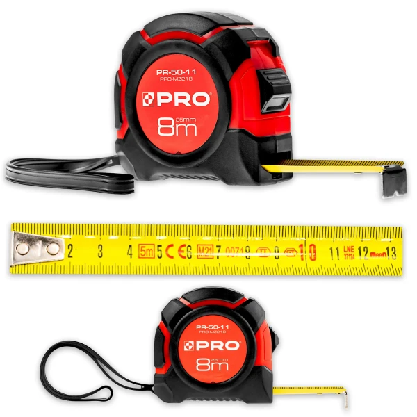 Miara zwijana z hamulcem budowlana 8M 25mm PRO Fachmayer MZ218