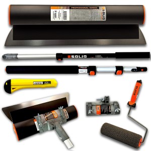 Nóż do gładzi 65cm SOLID | Kij tele 1,8m + adapter | Kij malarski click 1,2m + wałek do gładzi click 25cm | Zestaw do gładzi NDG26