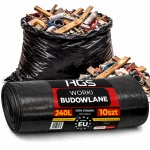 HGS WORKI NA ŚMIECI BUDOWLANE ODPADY Z BUDOWY OGRODU GRUBE MOCNE 10szt 240L