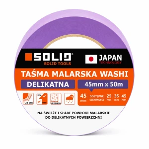 Taśma malarska washi fioletowa 45mm x 50mb do delikatnych powierzchni SOLID