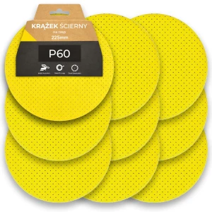 SOLID Krążek ścierny do żyrafy na rzep z flizeliną 225mm P60 (9szt)