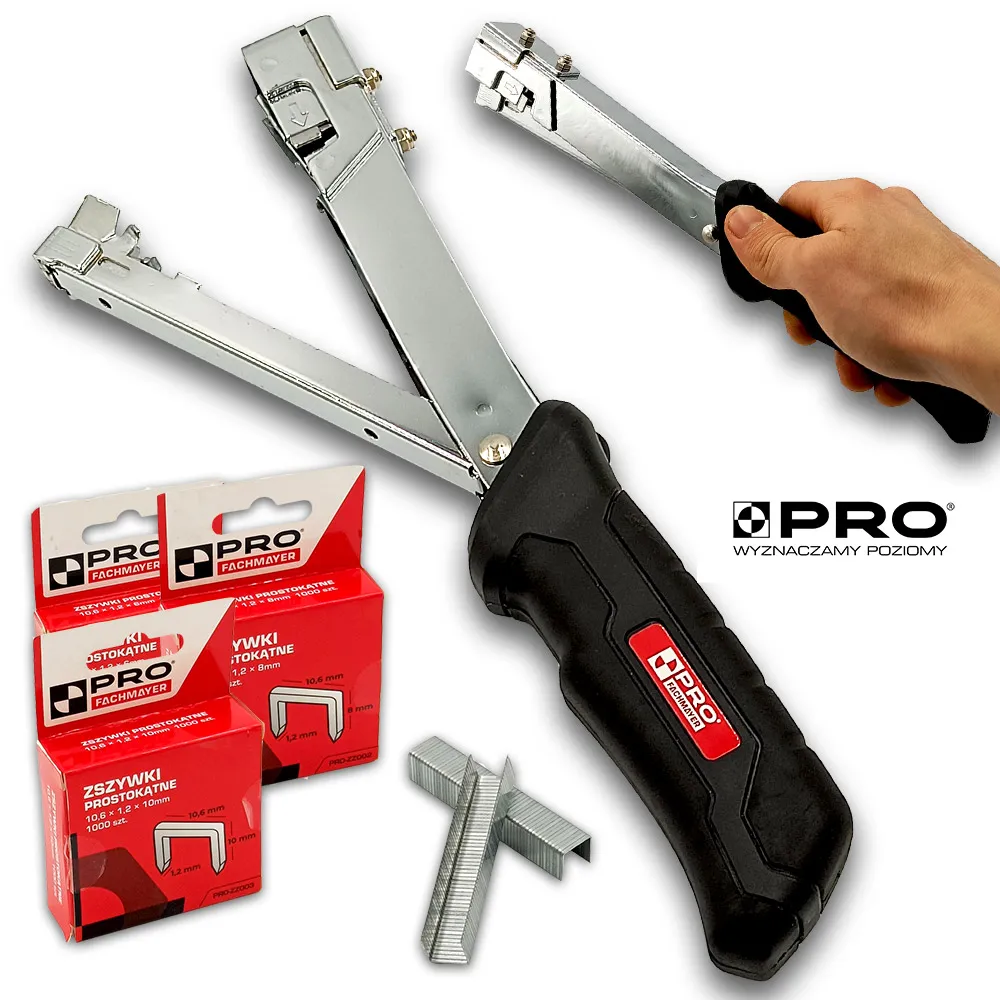 Zszywacz tapicerski młotkowy PRO komplet zszywki