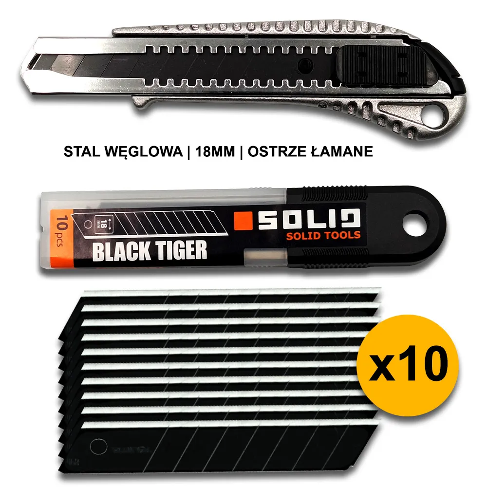 Metalowy nóż SOLID + ostrza wymienne SOLID NDG5