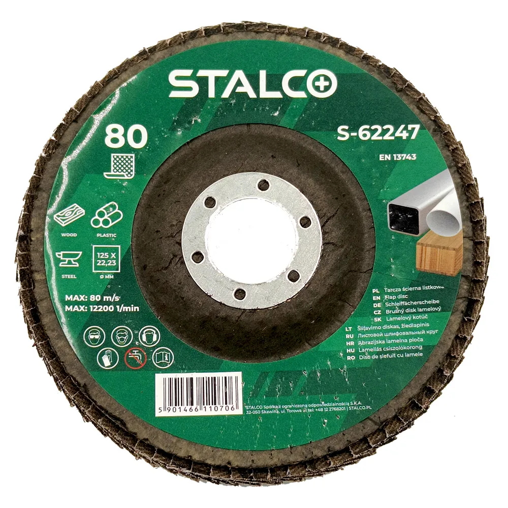Tarcza ścierna do metali i tworzyw gr.80 STALCO