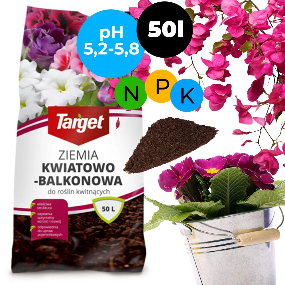 Ziemia do kwiatów balkonowych 50l