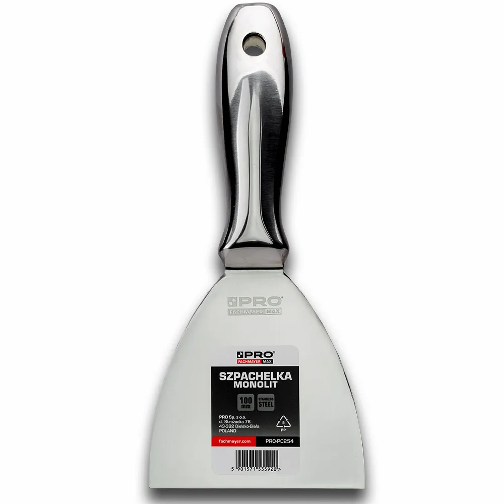 Szpachelka z jednego kawałka metalu 100mm PRO PC254