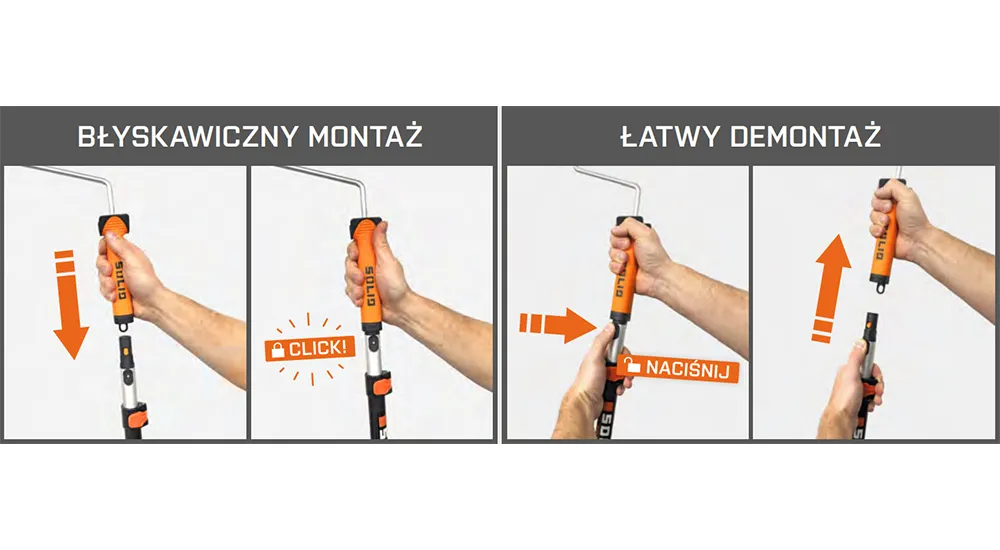 Sposób montażu wałka do gładzi z systemem CLICK