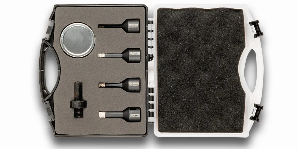 Zestaw otwornic diamentowych na sucho + adapter