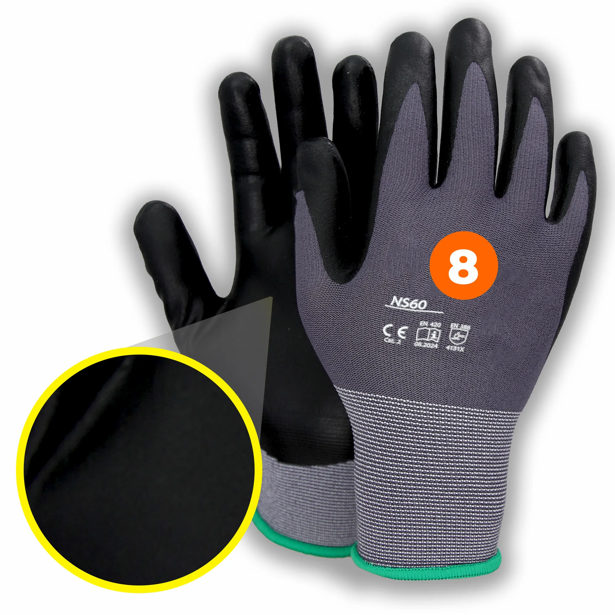 Rękawice robocze nylonowe PREMIUM rozmiar 8