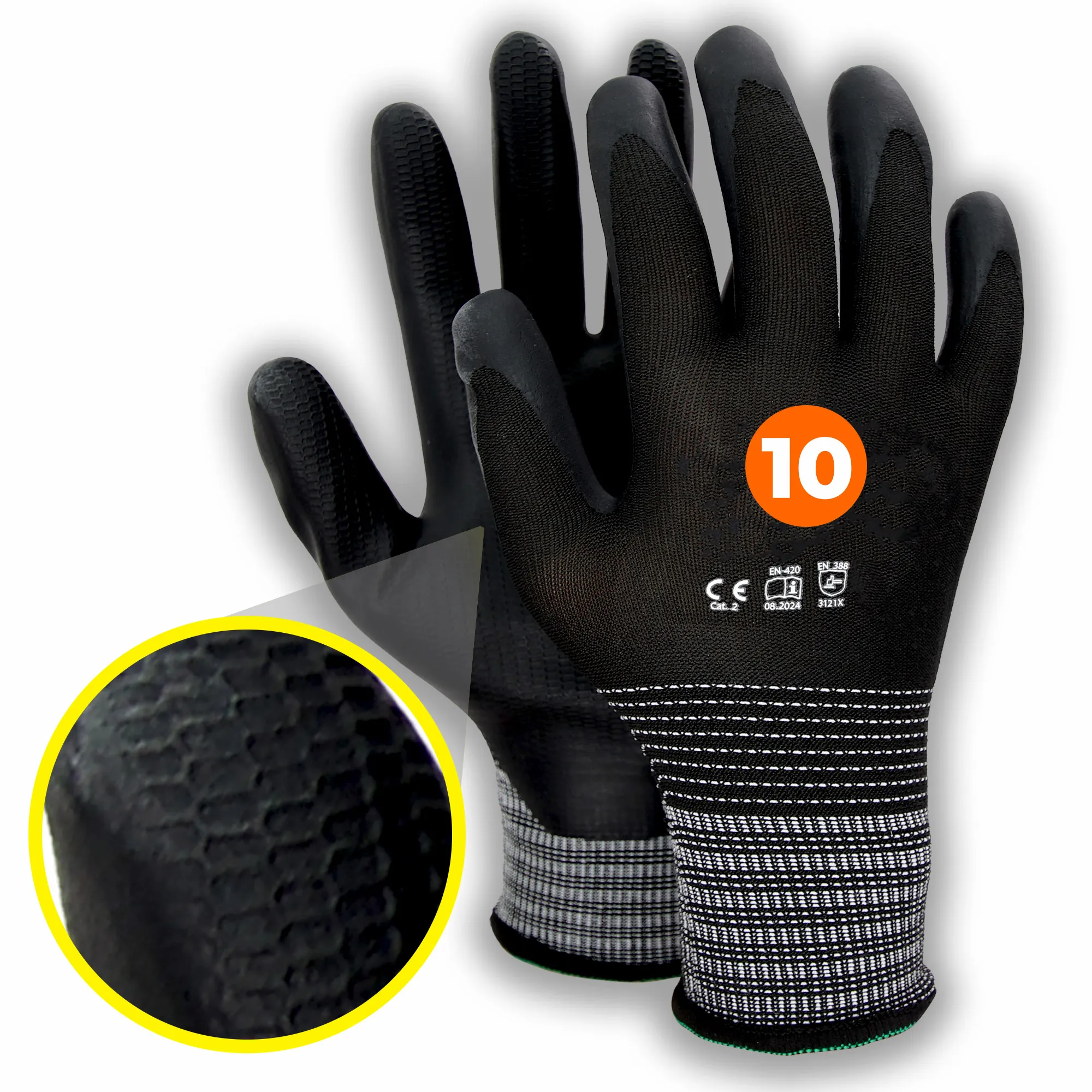 Rękawice robocze nylon mikroguma PREMIUM rozmiar 10 XL