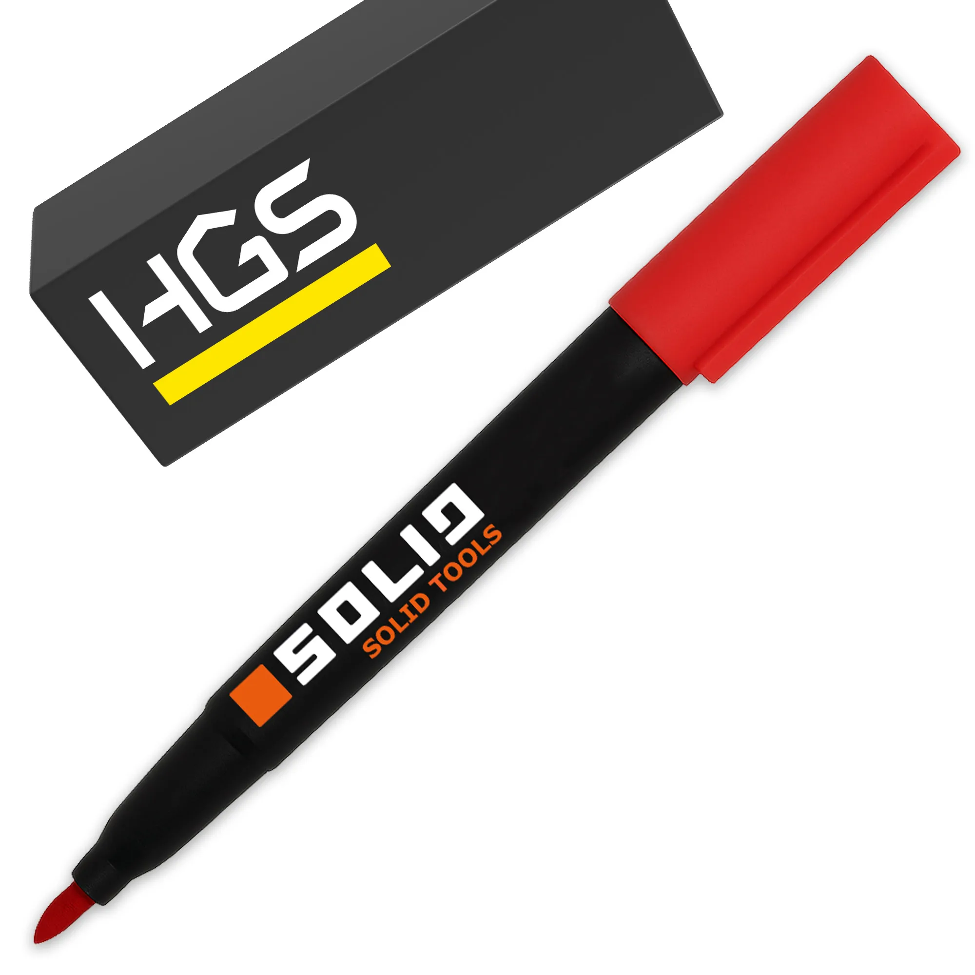 Marker budowlany czerwony cienki SOLID