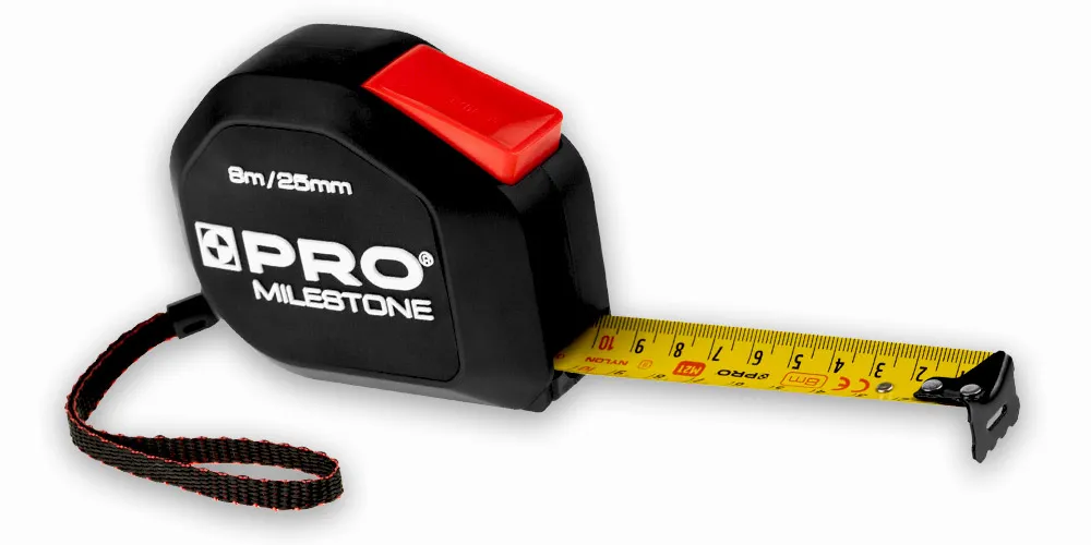 Miara budowlana MILESTONE PRO 8m Fachmayer z hamulcem i magnesami