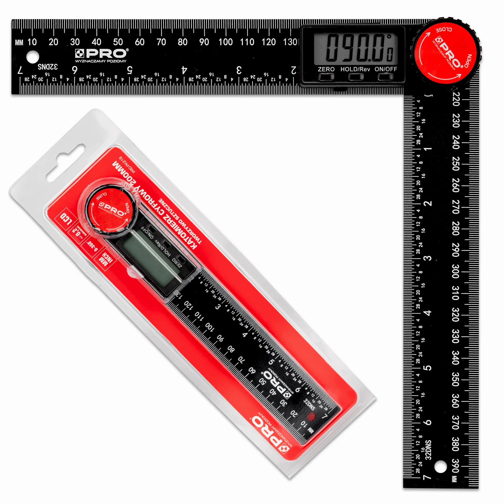 Kątomierz cyfrowy 200mm plastikowy PRO Fachmayer