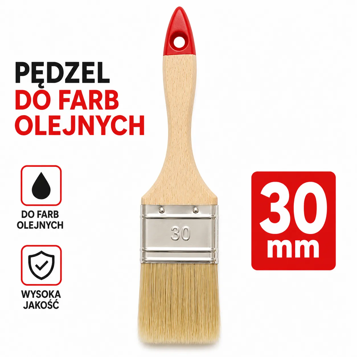 Pędzel do farb olejnych 30 mm SOLID Professional Series