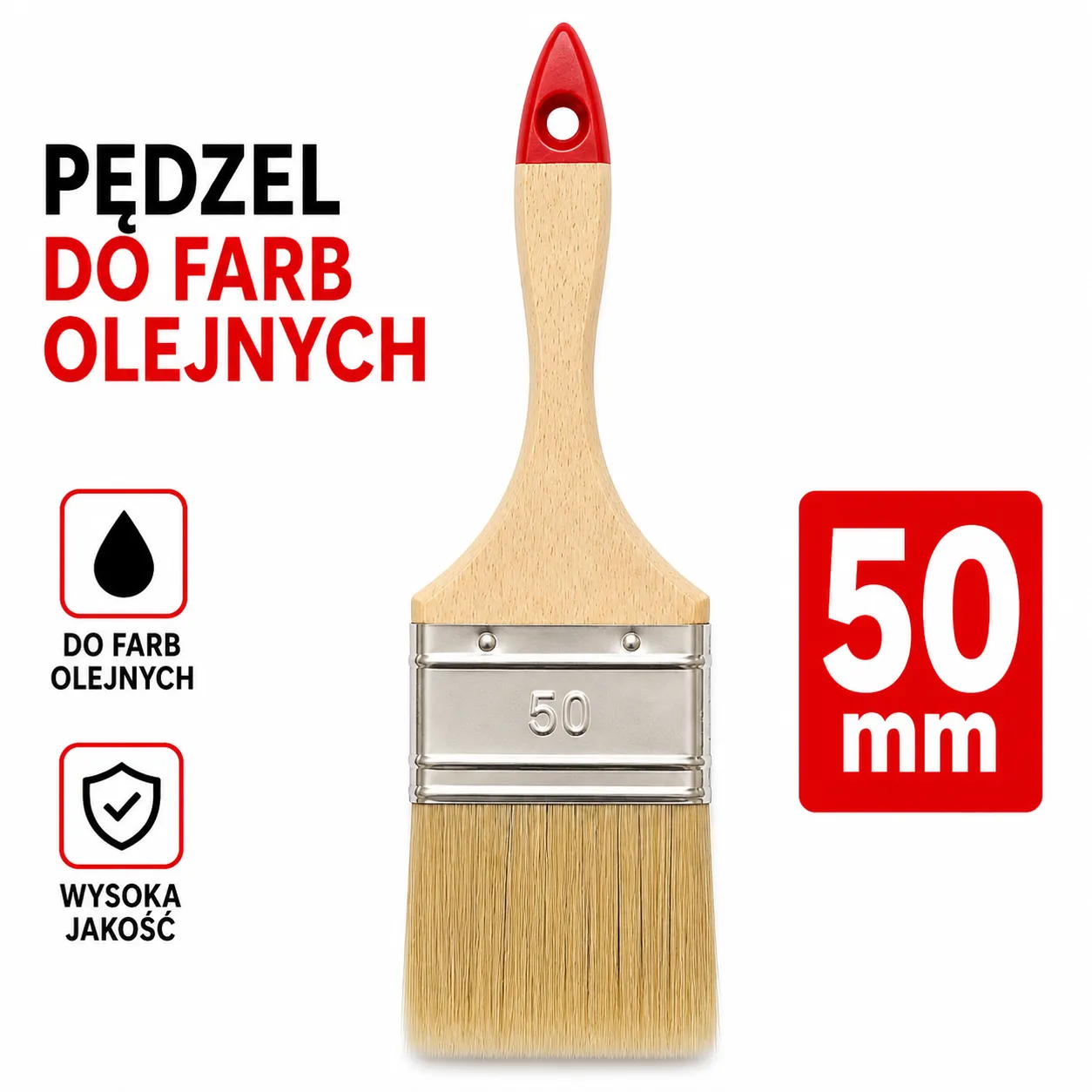 Pędzel do farb olejnych 50 mm SOLID Professional Series
