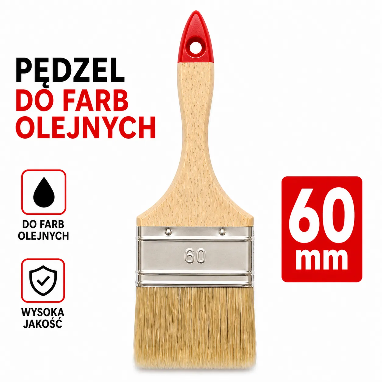 Pędzel do farb olejnych 60 mm SOLID Professional Series