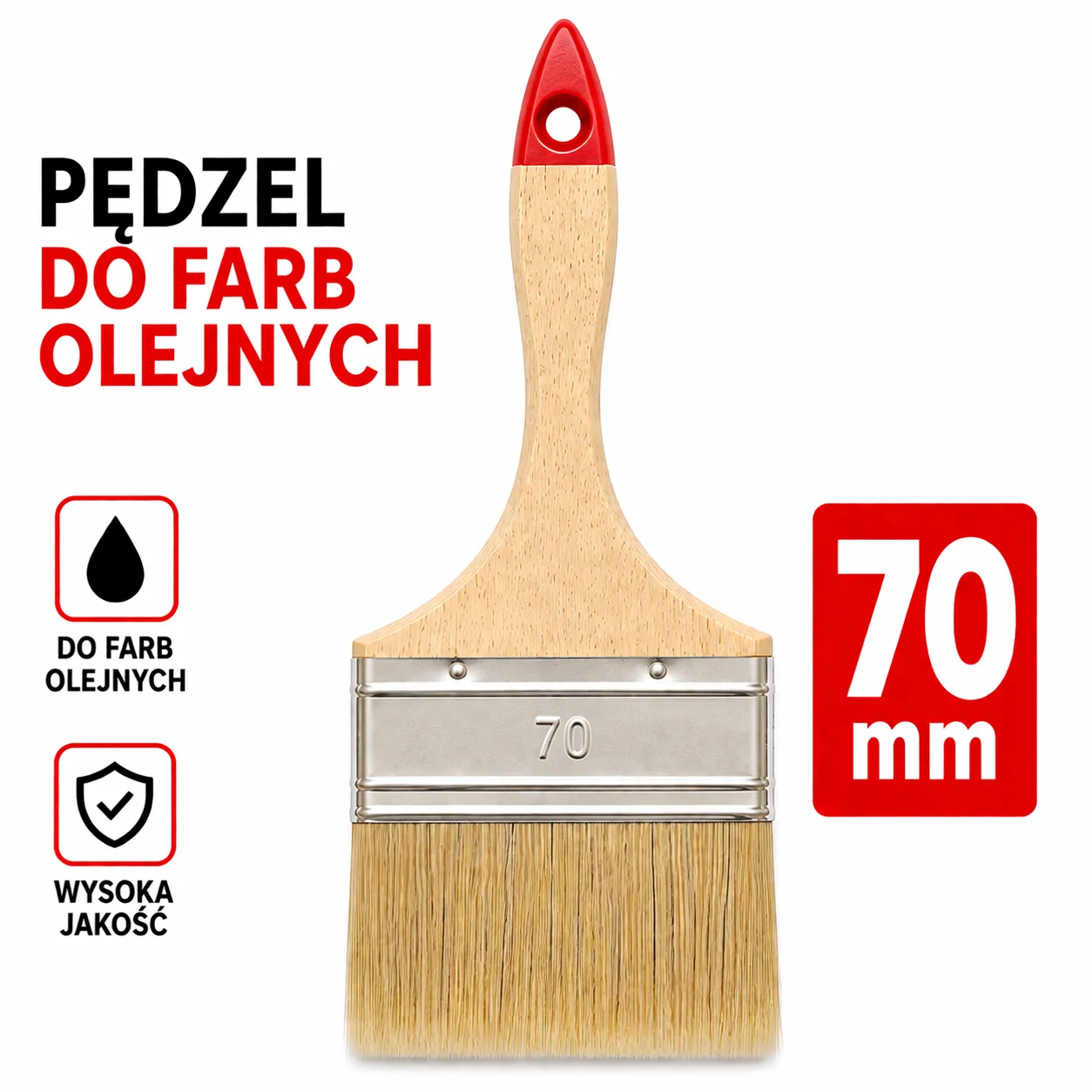 Pędzel do farb olejnych 70 mm SOLID Professional Series