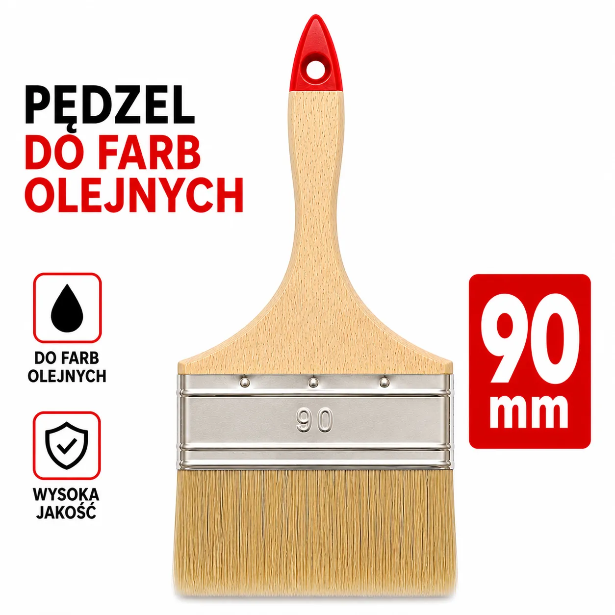 Pędzel do farb olejnych 90 mm SOLID Professional Series